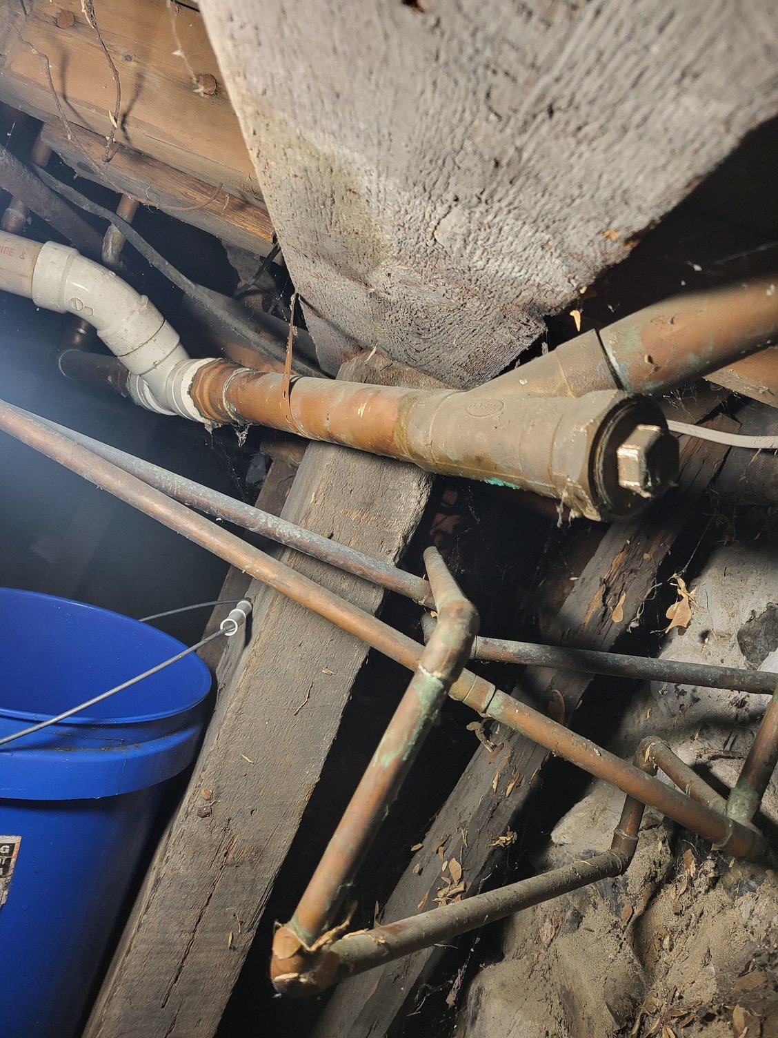 Basement 1.5" copper to pvc connection leaking