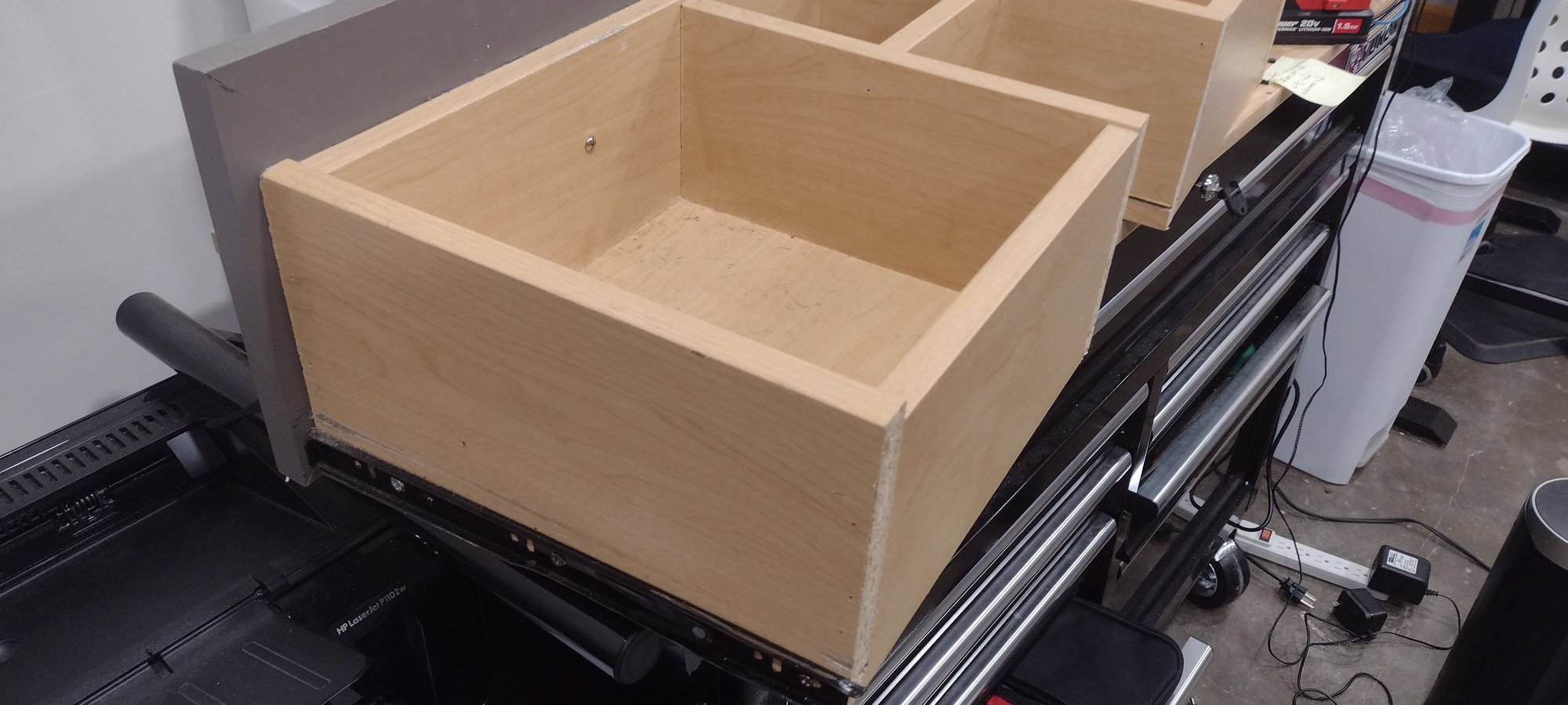 Customized drawer won't stay in drawer slides