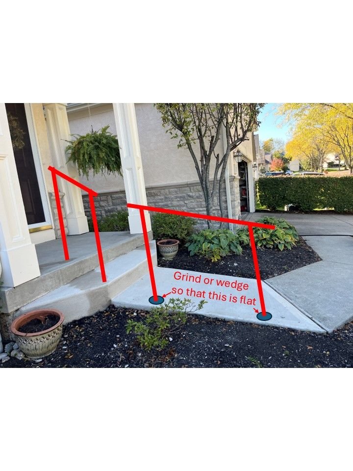 How to install rail post on sloped concrete ramp? - DoItYourself.com ...