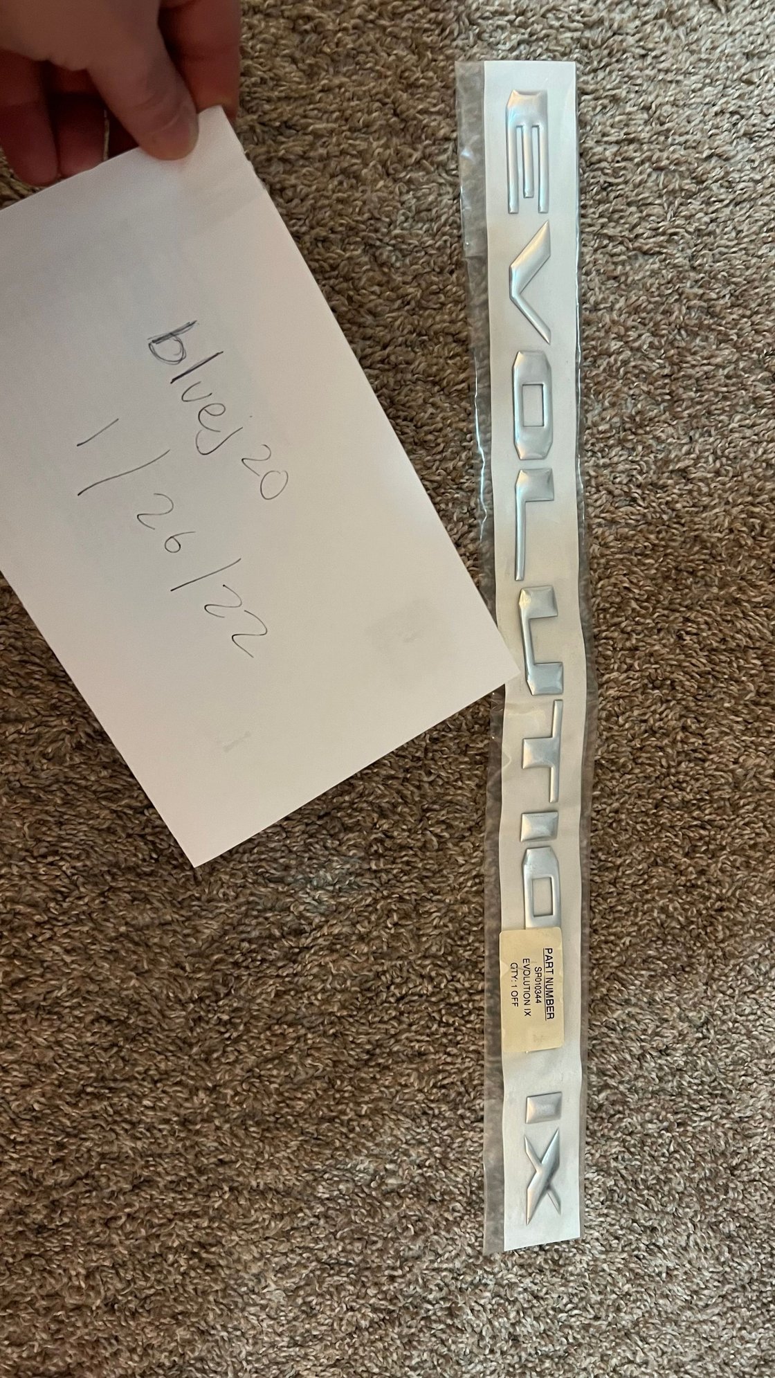 Exterior Body Parts - SR010344 Evolution IX OEM original UK Trunk / Boot Badge from 2006 - New - 2006 to 2007 Mitsubishi Lancer Evolution - Sugar Grove, IL 60554, United States