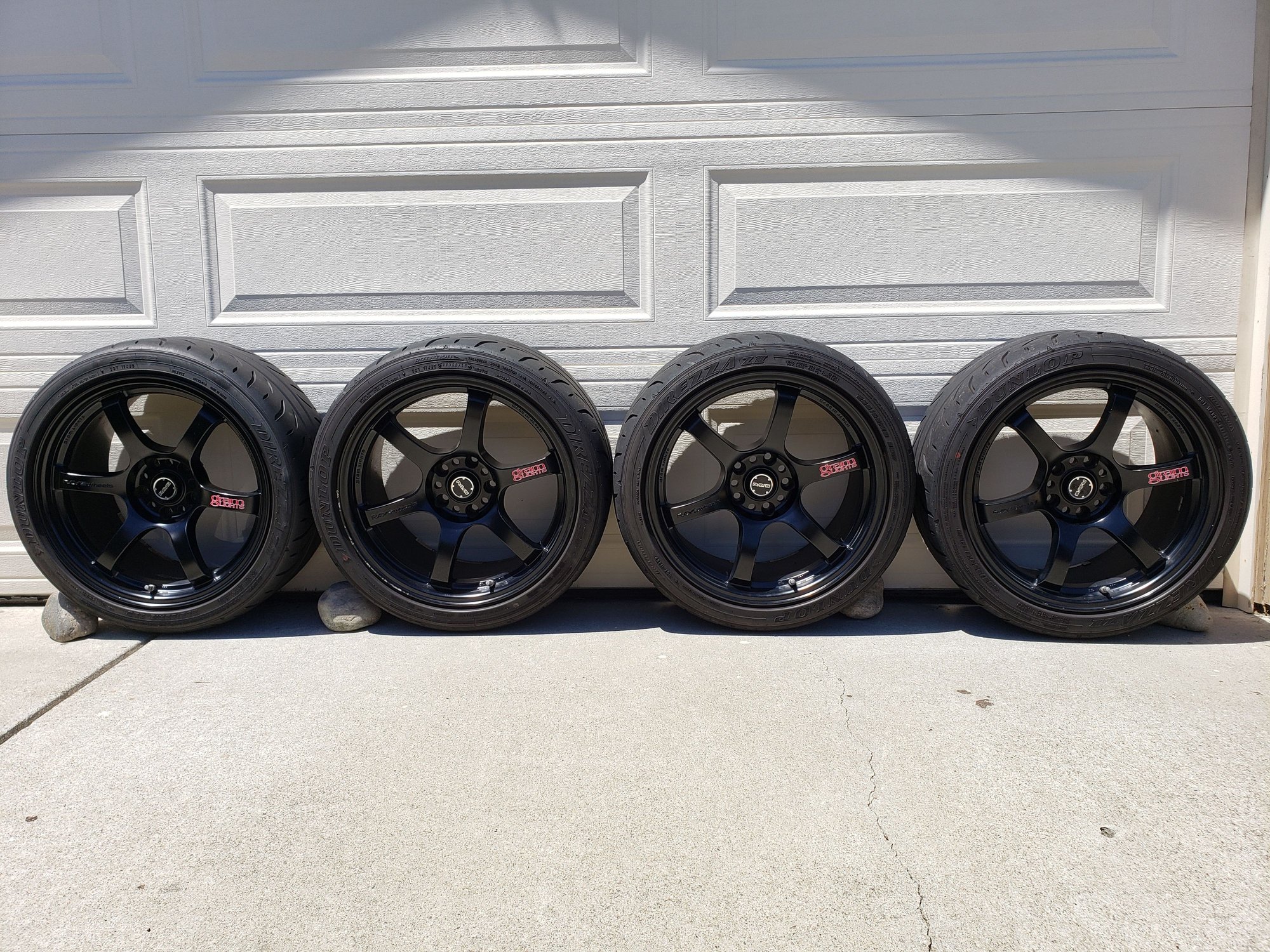 Wheels and Tires/Axles - FS: Rays Gram Lights 57DR - 18x9.5 +22 w/ Dunlop Direzza ZIII 265/35/18 - Used - 2008 to 2016 Mitsubishi Lancer Evolution - Fremont, CA 94555, United States