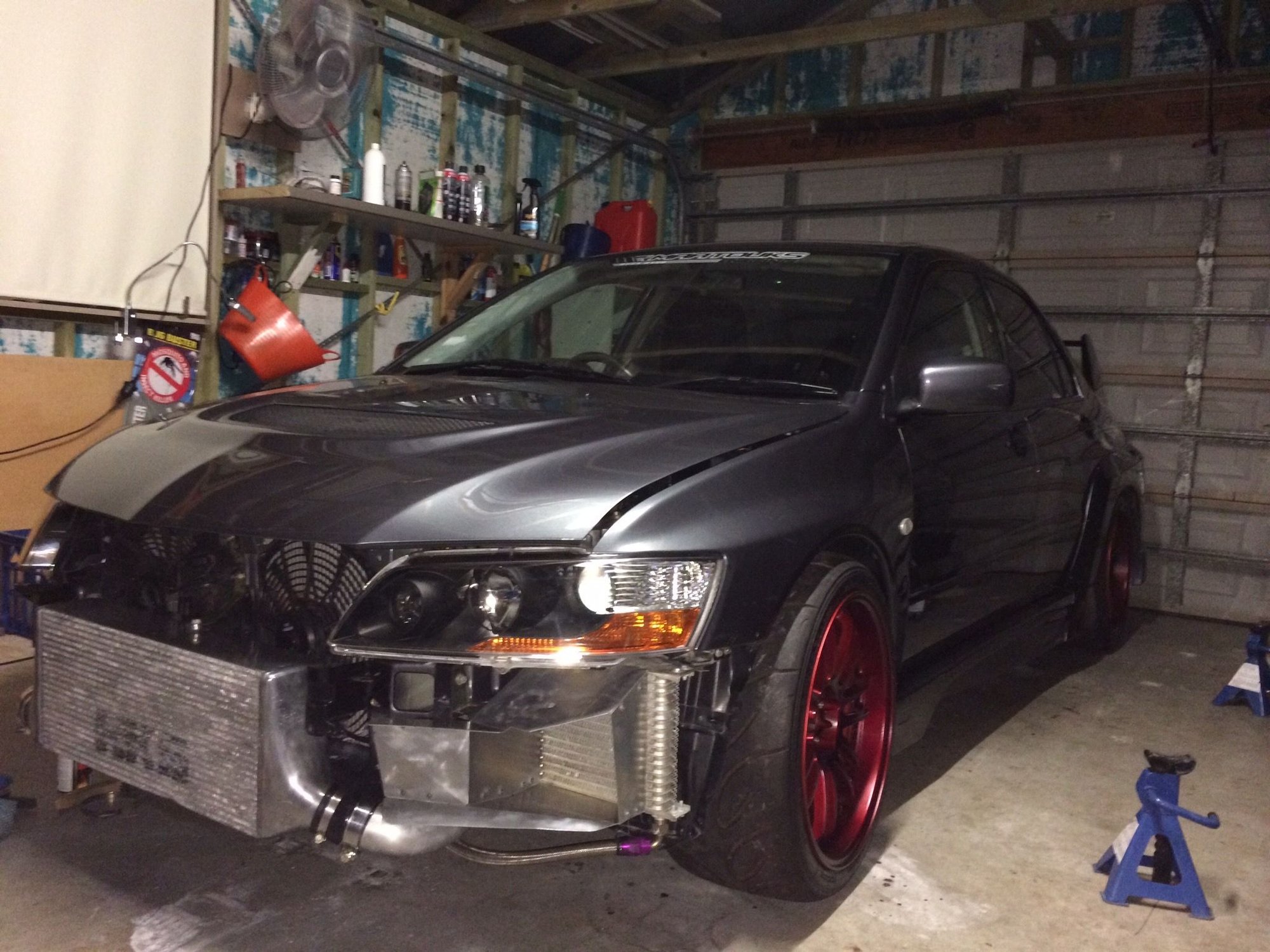 HKS oil cooler backing up the stock one 