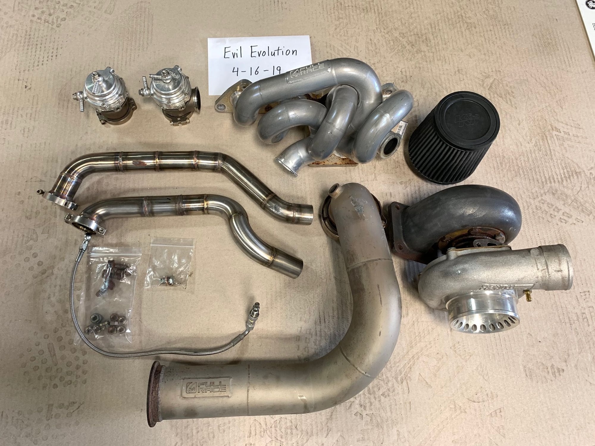 Engine - Power Adders - Full Race T4 Twin Scroll 6466 BB Turbo Kit - Used - 2003 to 2007 Mitsubishi Lancer Evolution - Milwaukee, WI 53202, United States