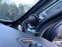 New tweeter mounted in factory location.