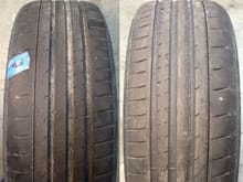 235/45-17 Michelin Pilot Super Sport, Front. Started the day with no noticeable wear...