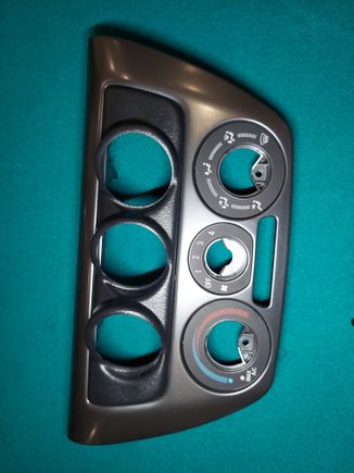 radio center bezel trim piece with hvac control cover (3 piece gauge pod installed) $175