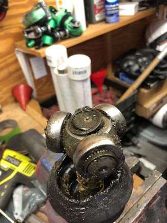 Remove snap ring from CV bearing body