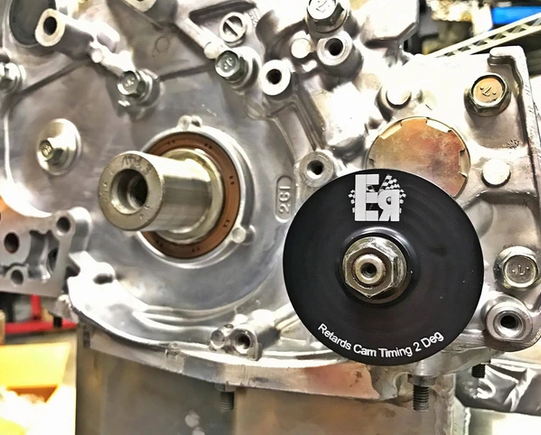 English Racing's underdrive gear for the oil pump. Slows the oil pump down to reduce the amount of oil transfers out of the pan.