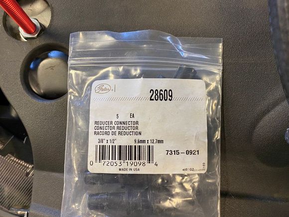 Gates 28609 3/8" to 1/2" reducer connectors.
