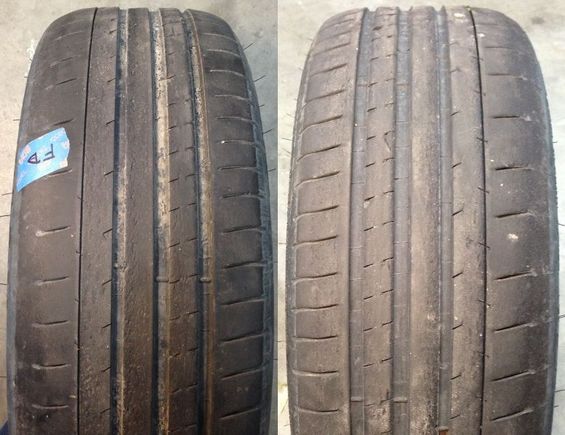 235/45-17 Michelin Pilot Super Sport, Front. Started the day with no noticeable wear...
