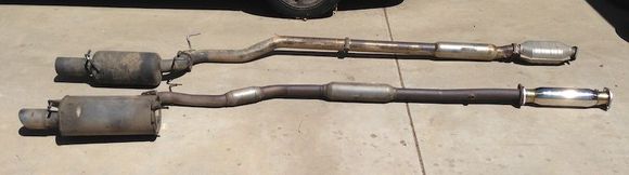 The difference in length is due to the Vishnu downpipe being longer than stock.