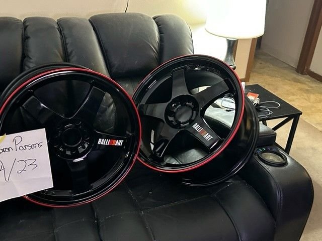 Wheels and Tires/Axles - RARE Rays Ralliart R-01 Gloss Black with Red Stripe Wheels – 18 x 8.5 +30, 5x114.3 - New - 0  All Models - Dublin, OH 43016, United States
