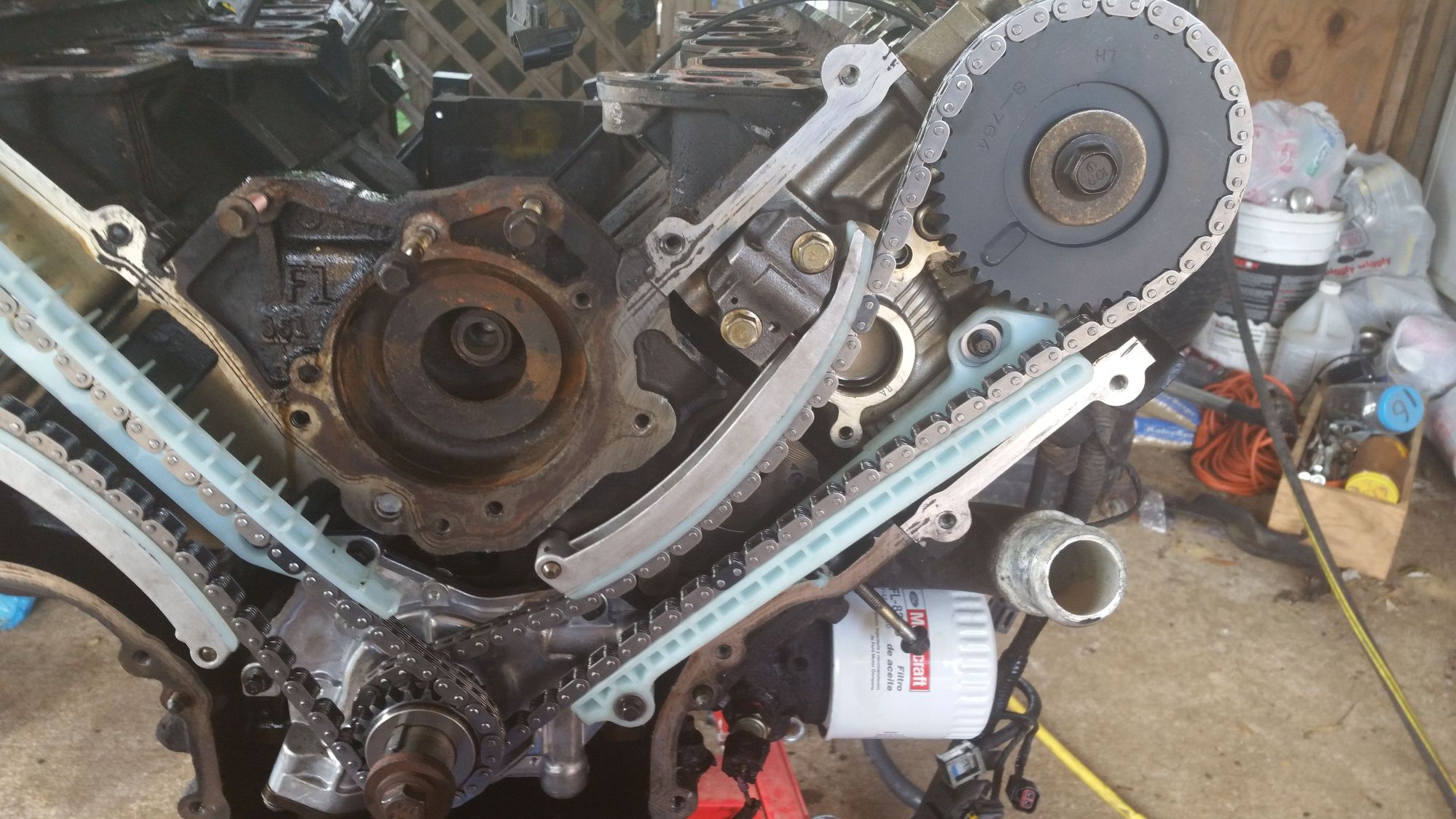 4.6 timing chain replacement... Slack on pass side? (Pics) - Ford F150 ...