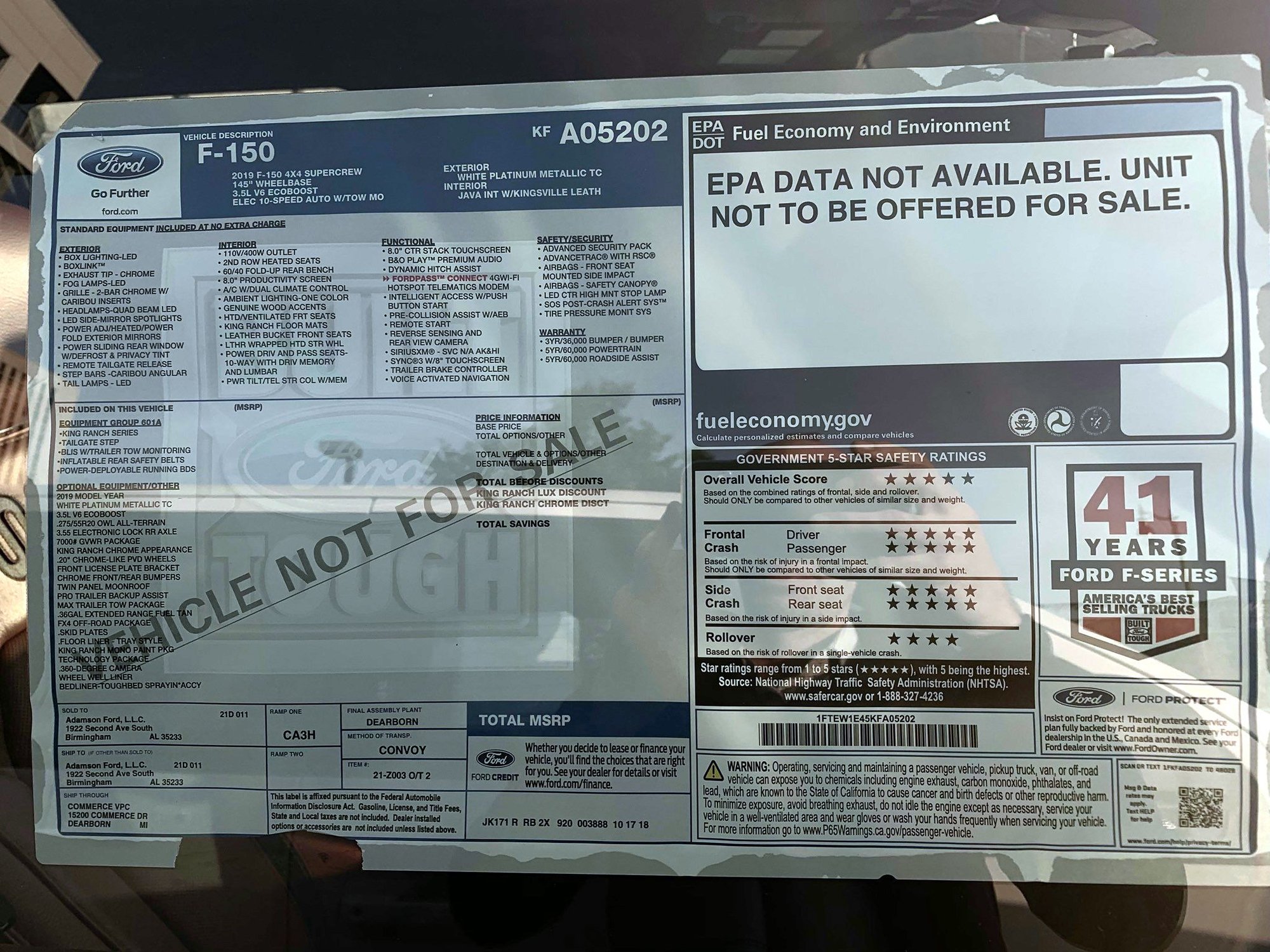 Weird Window Sticker Ford F150 Forum Community of Ford Truck Fans