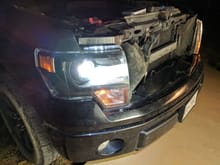 Retrofitted headlight with HID bulb 