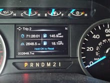 Lifetime MPG on the truck since new. Has never been reset.