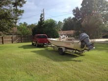 pulling my uncle's 17 ft boston whaler