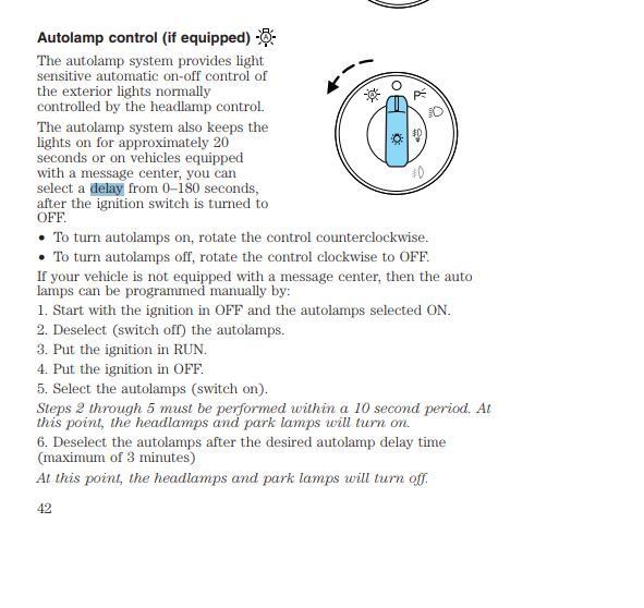 Autolamp delay question Ford F150 Forum Community of Ford Truck Fans