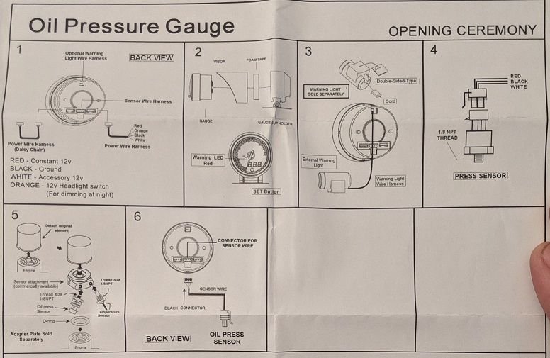 Prosport Oil Pressure Gauge Wiring Diagram Wiring Diagram