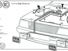 Hella 500-550 install parking lamp.  Aux lamps work any time the parking lamps are turned on.