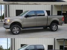 Top - stock

Middle - Rancho 4"

Bottom - Rancho 4"   315/70 17 Duratracs