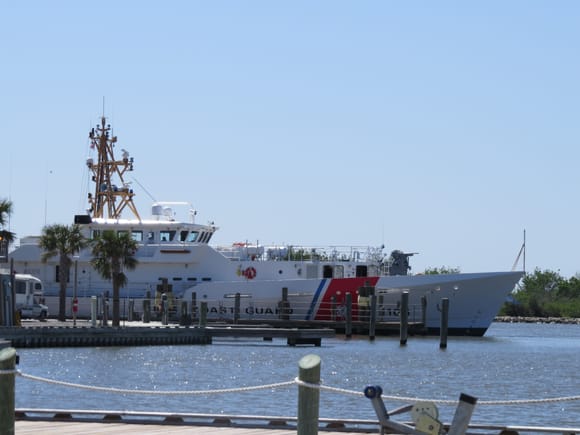 New Coast Guard boat awaiting sea trials at Grand Isle.
