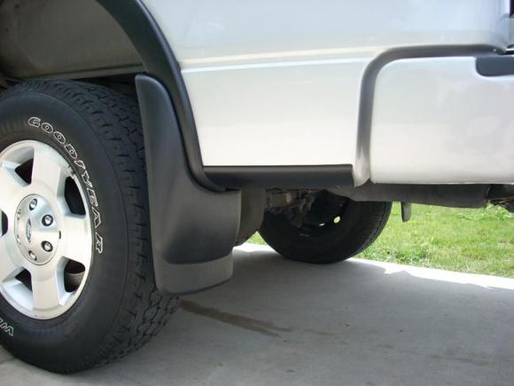 rear painted flare, flap, trim