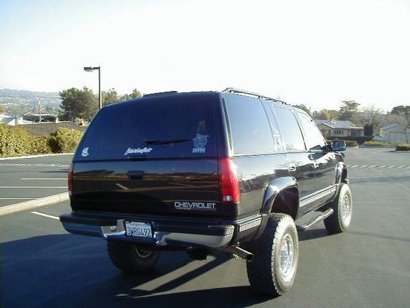 Tahoe rear at church.  Soon after I took this series of pictres, I removed the rear badging.  It looked so much cleaner afterward, but I dont have pics...