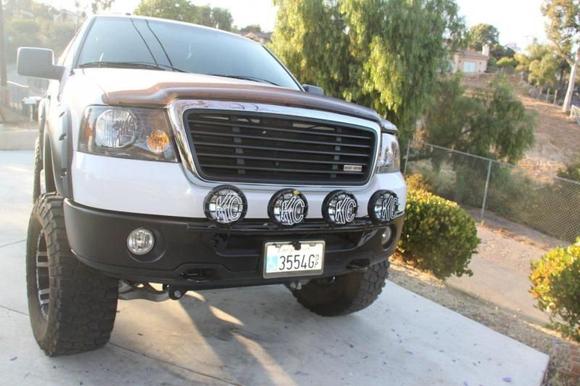 bull bar gone and installed KC lights