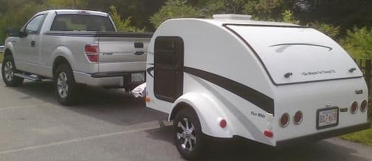 Our &quot;RV&quot;. This teardrop trailer is basicly a queen size bed on wheels. Perfect for us.