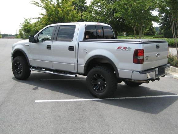 From the rear / side