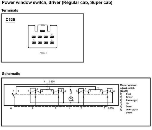 2003 149 10 Power Window switch drivers side std cab