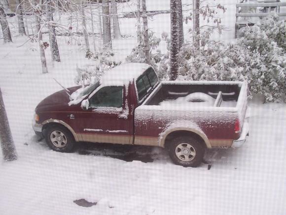 week later, wet snow