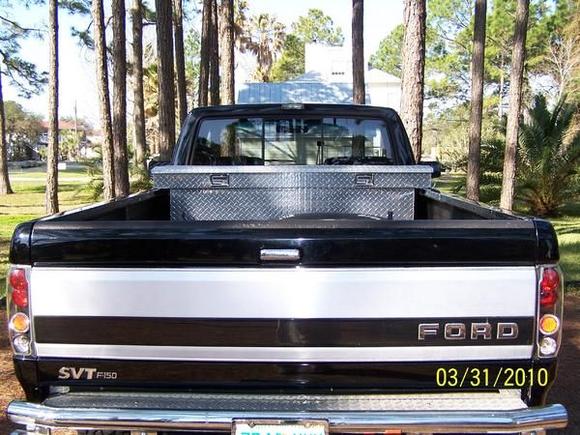 New OEM Cargo Light with new gasket

Single Slider Back Window

Full Metal Jacket Bed-liner

Aluminum Tool Box

12.50 X 35 Spare

Westin Cargo Bed X-Tender