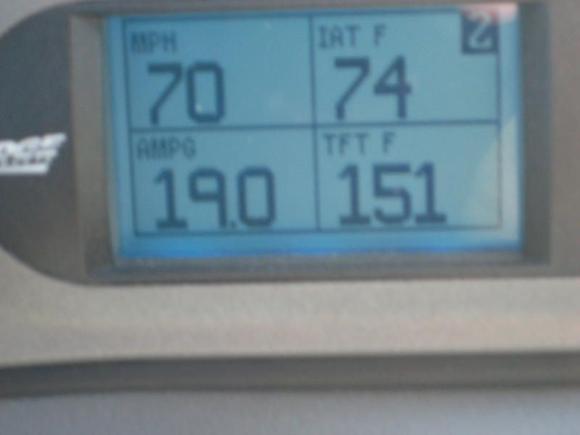 shot of Edge at same time. it says 70mph, and 19 mph.