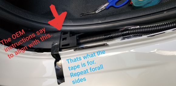 Important! Align the sills according to the OEM instructions found on collegehillshonda.com.  Use the center pillar trim panel and some tape.  Done same way for all four sills. 