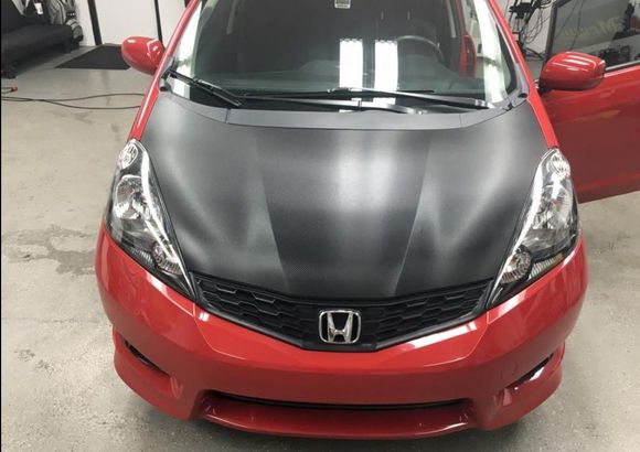 Carbon fiber hood wrap