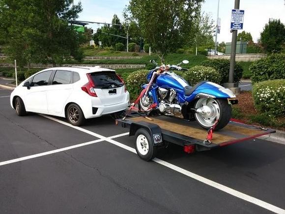 Set up for towing one of the toys.  Actually tows great