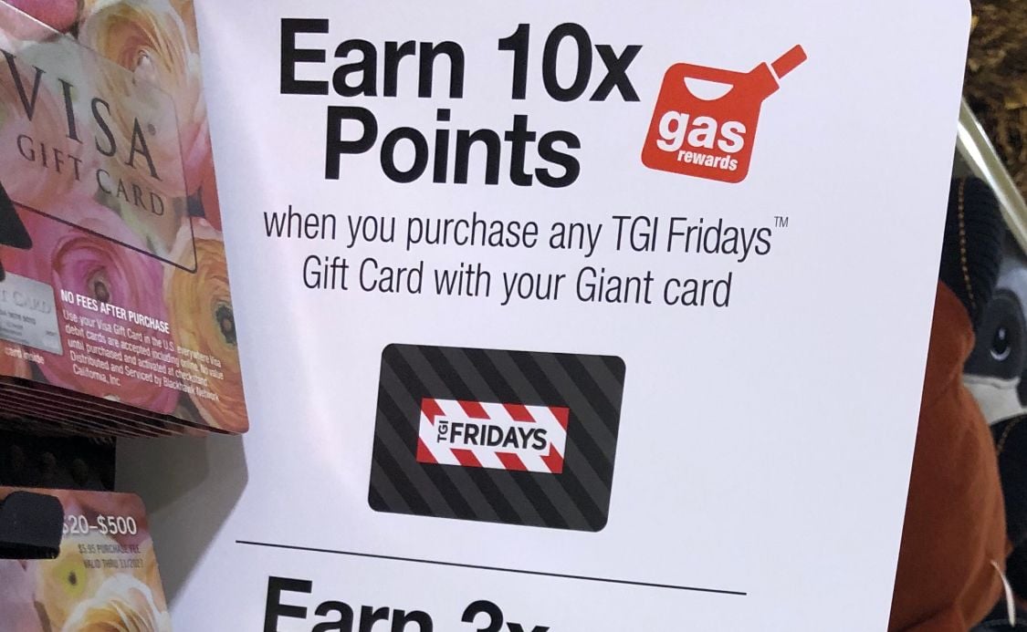 Stop & Shop and Giant supermarkets gas rewards points on