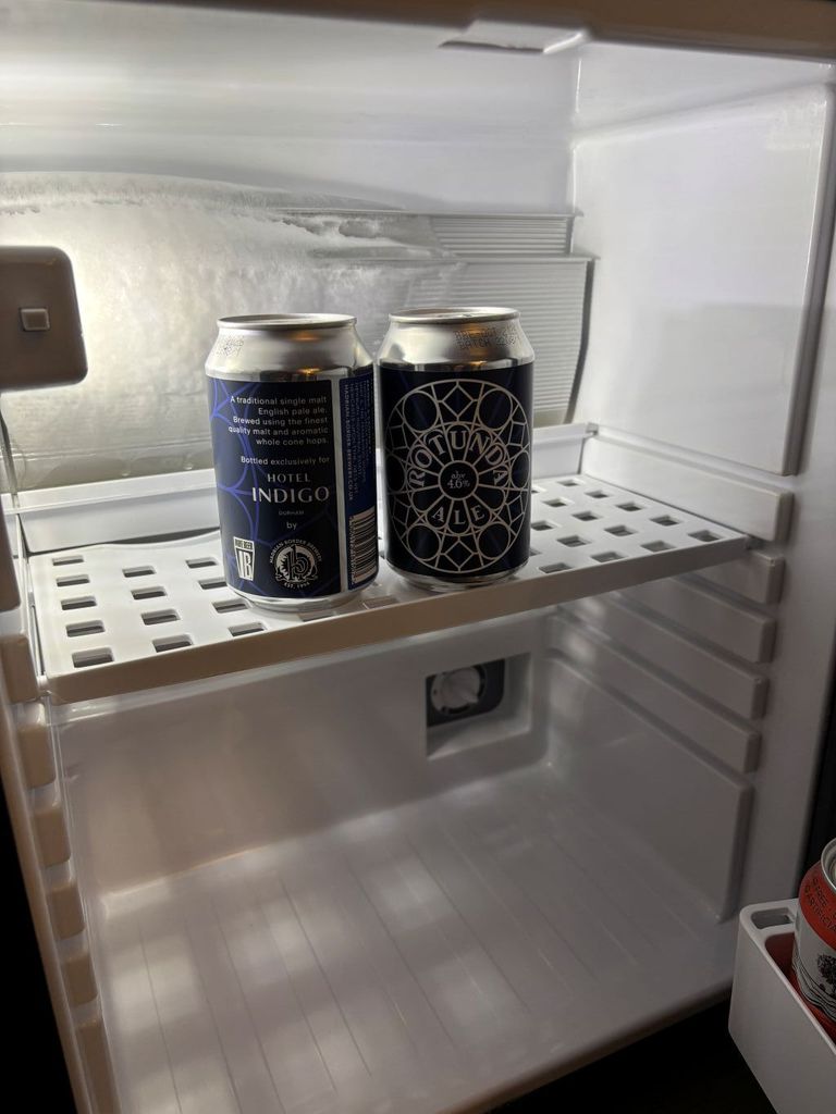 Hotel's own beer in the minibar. Few hotels have their own named brew