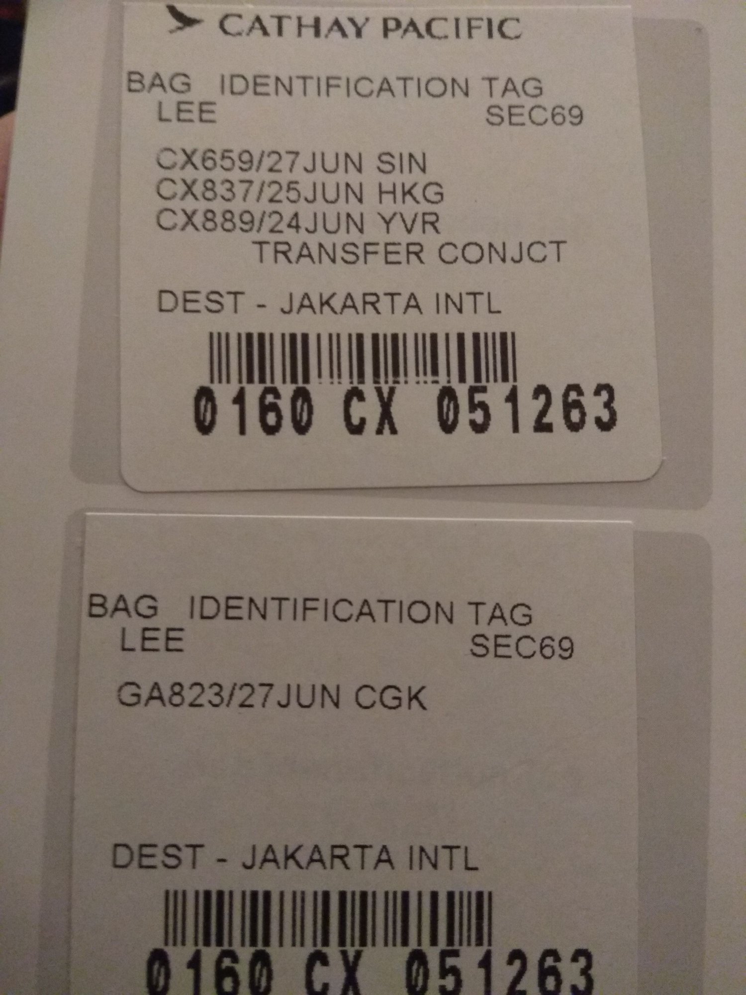 cx checked baggage allowance