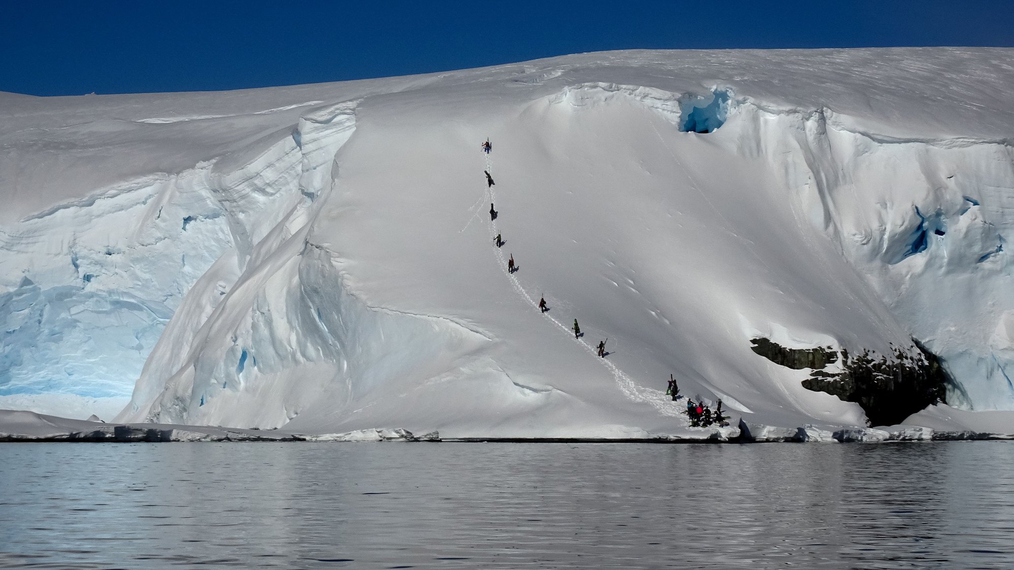 Nansen Island - Antarctica. Skiing down to the pickup point was not for the faint of heart!