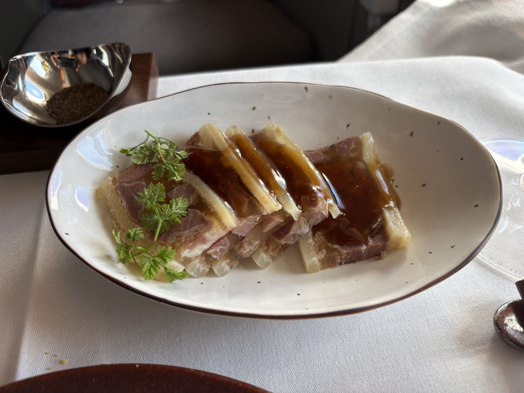 Crystal pork terrine with black vinegar