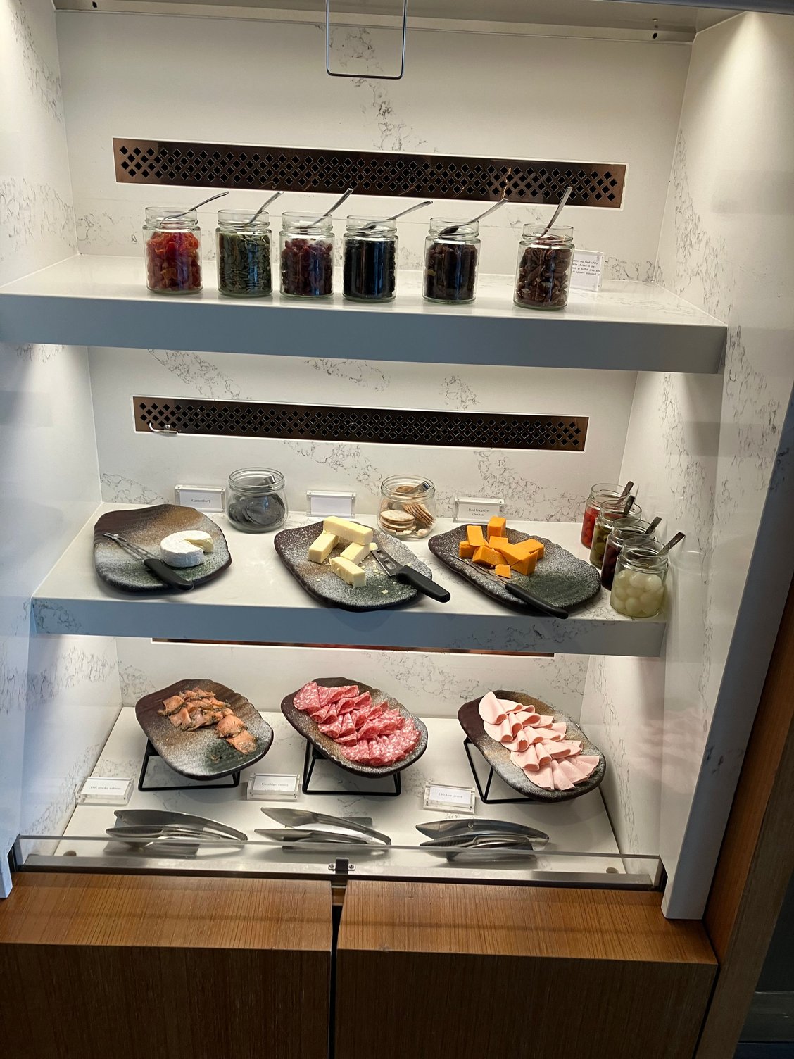 Club lounge evening spread 