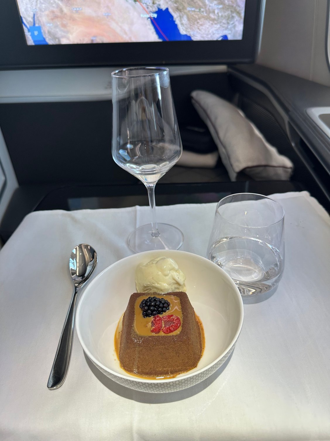 I had the dessert from the second meal menu with a scoop of ice cream which was lovely 