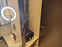 Contrary to another post, there is a shaver power point. No hair dryer. Not sure if this power point could support a Hair dryer.