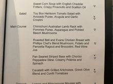 JFK July menu 