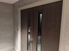 Doorway to dining / working / living area.