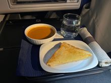 Mid flight cheese toastie. No Vegemite to be found 😢