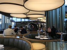 Ambiance, booths left hold 4/5 guests, booths right  3 guests with a thight squeeze